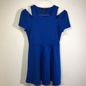 NWT Forever 21 Royal Blue Cold Shoulder Dress | S